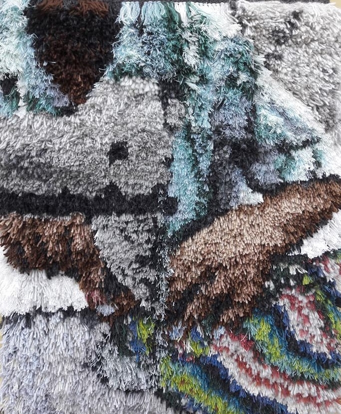 Pile weaving ,,Handmade hands" 2019
Size: 70 x 85 cm