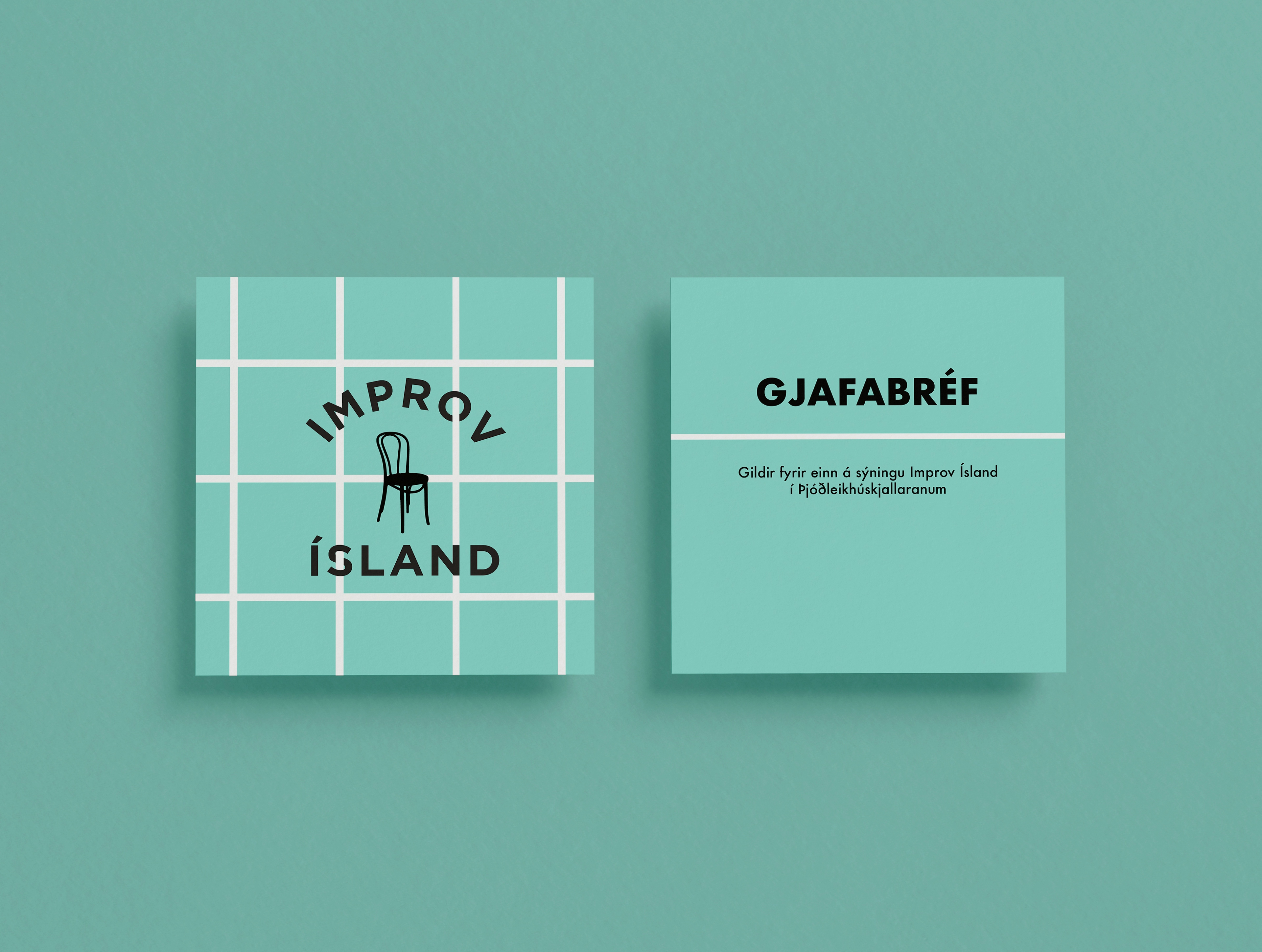 A part of a look I designed for Improv Iceland. A gift card.