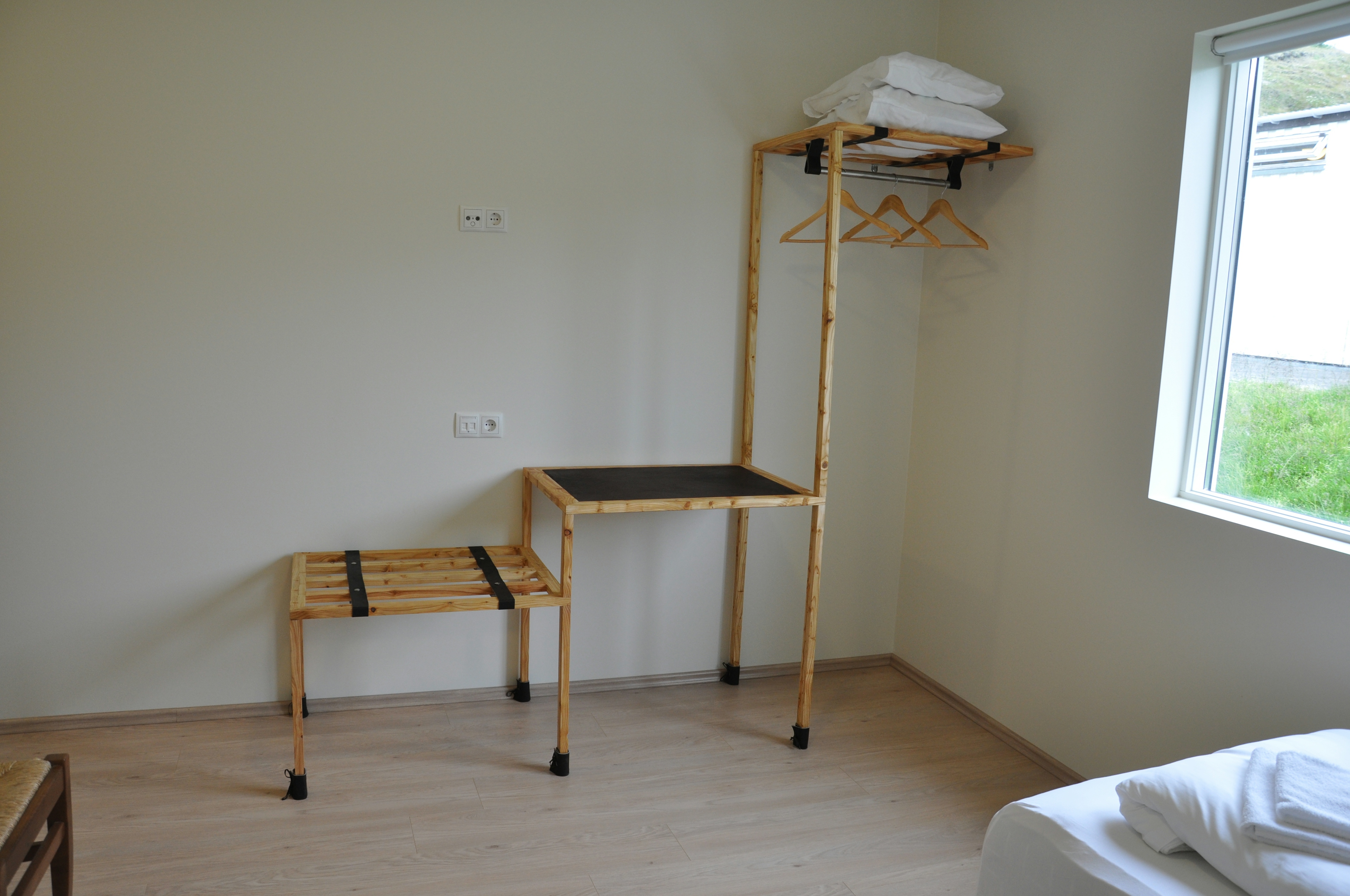 Skjöldólfsstaðir : 
Handmade hotel room furniture built with Icelandic local material.