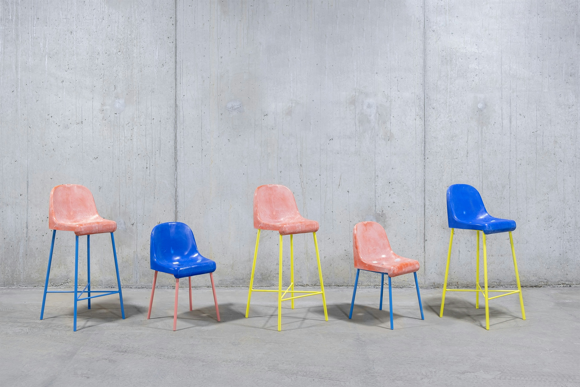 The Fan Chair - A chair collection that gives a new life to discarded plastic stadium seats