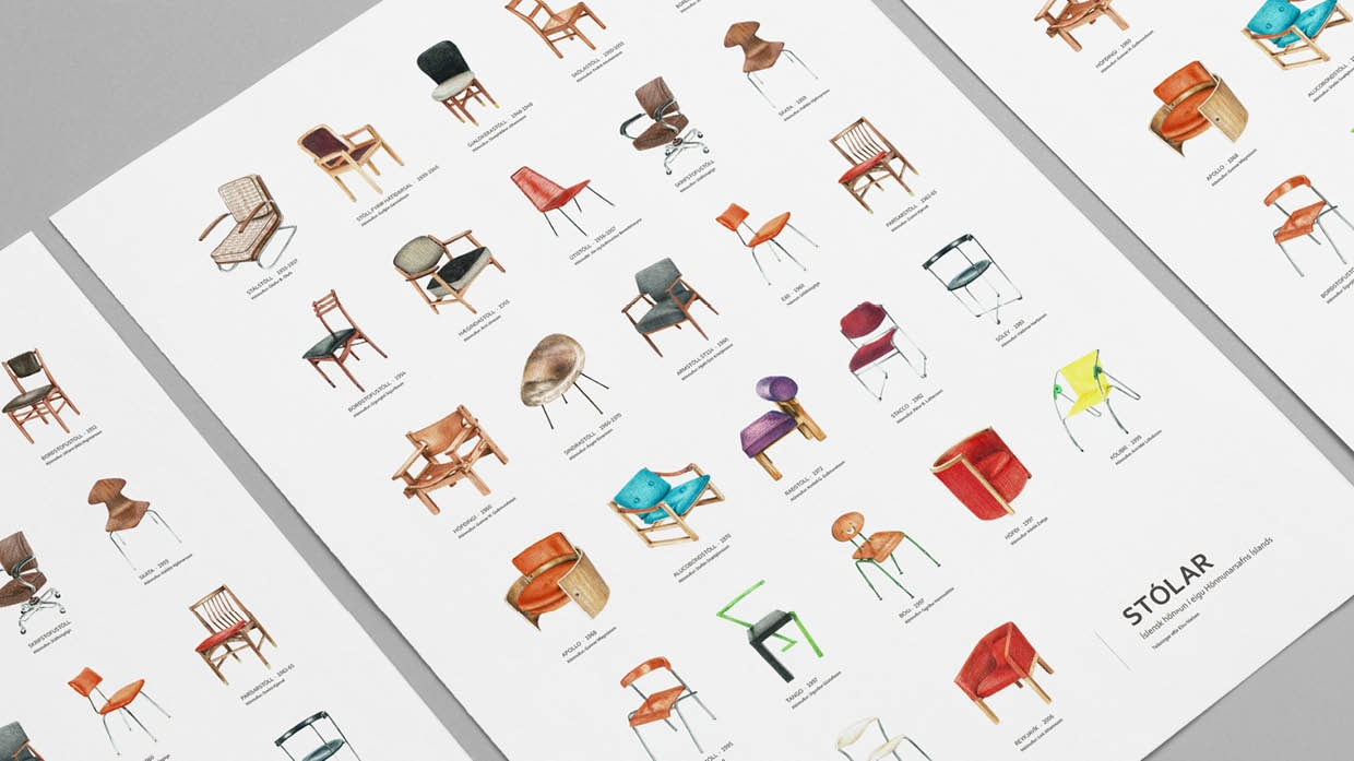 Icelandic Chairs Poster - collaboration with Museum Of Design And Applied Art, 2017