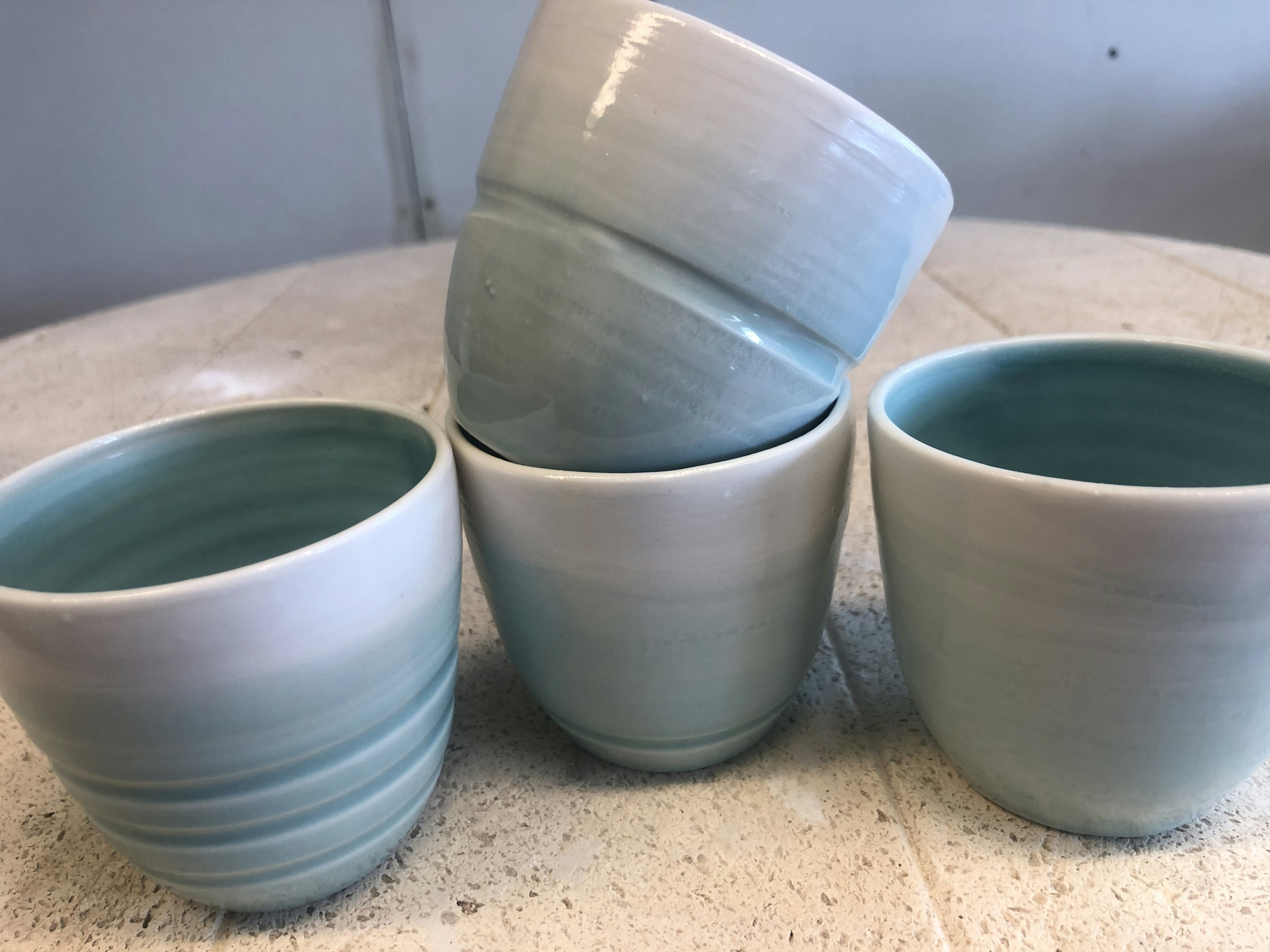 Expresso cups ,thrown, porcelain 