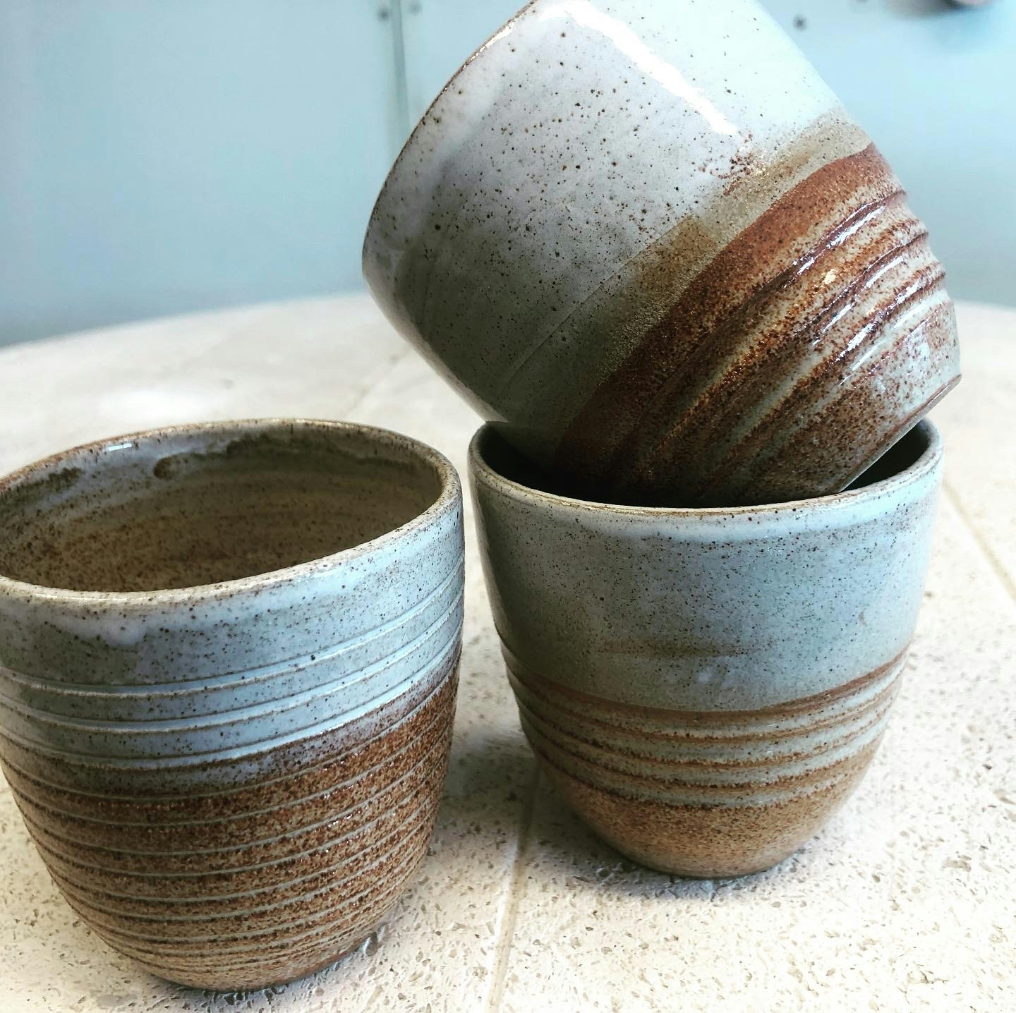 Expresso cups, thrown ,stoneware