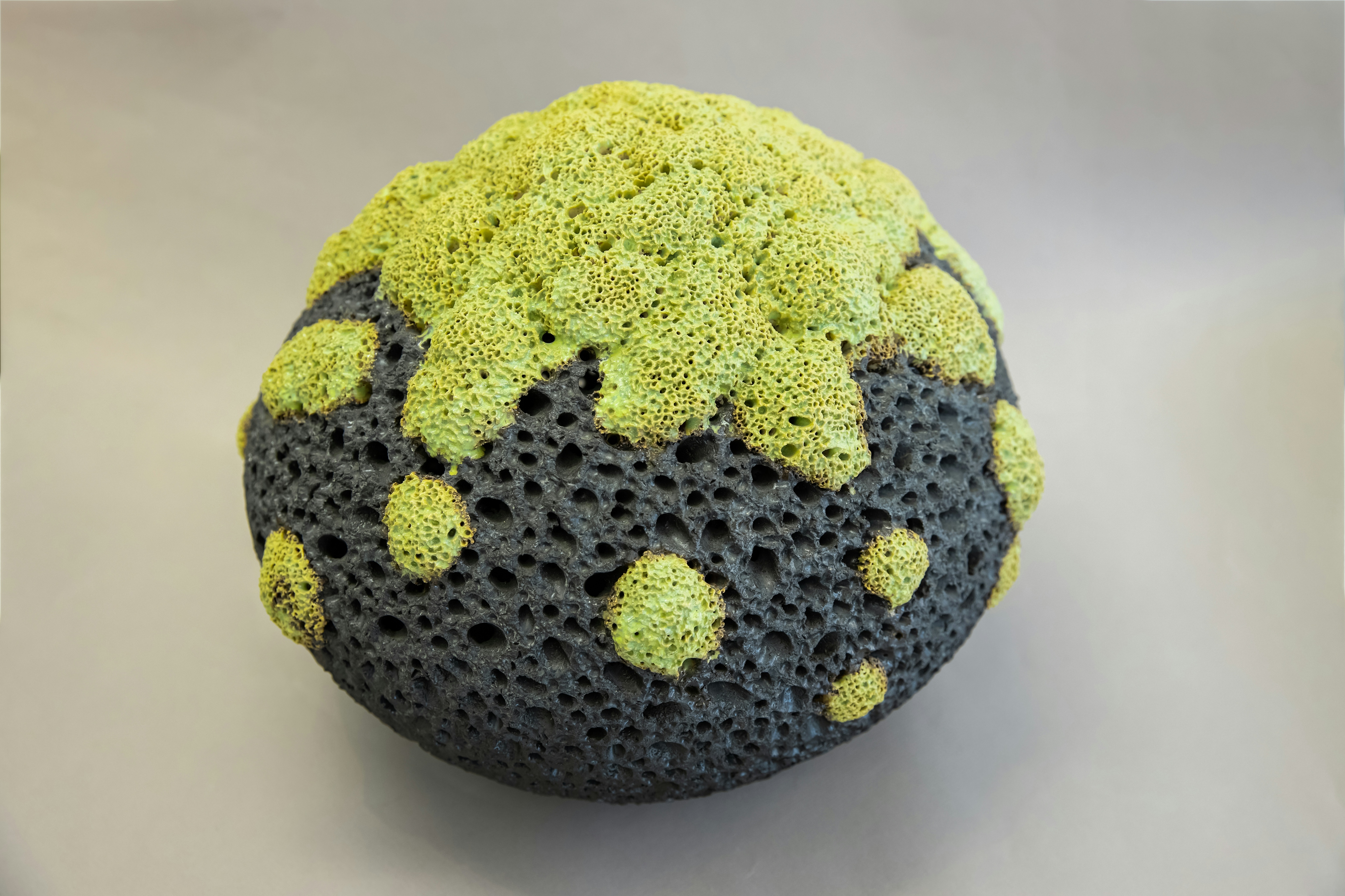 Big lava moss stone, ceramic skulpture