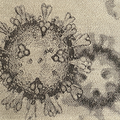 Coronavirus, 2020, digital weaving on TC2, cotton and linen.